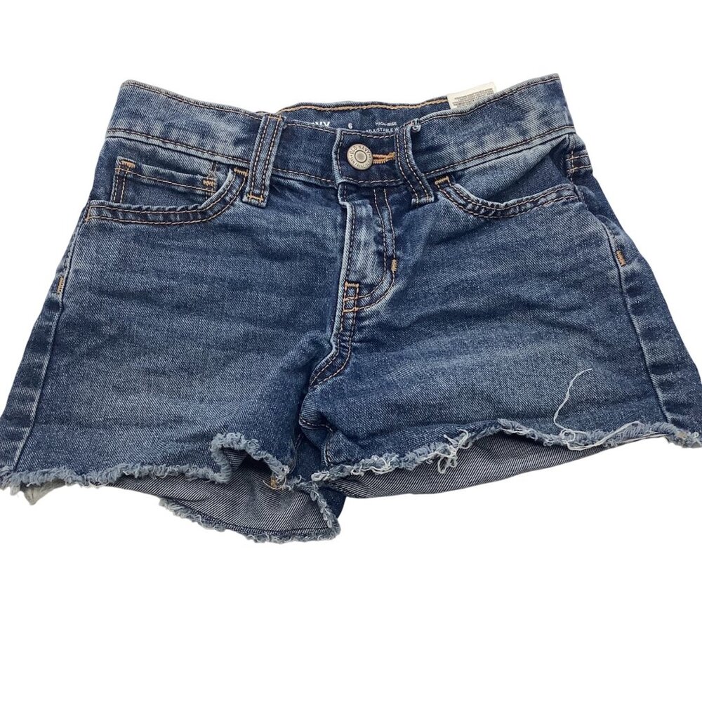 Old Navy High Rise Adjustable Waist Denim‎ Shorts For Girls Size 6
